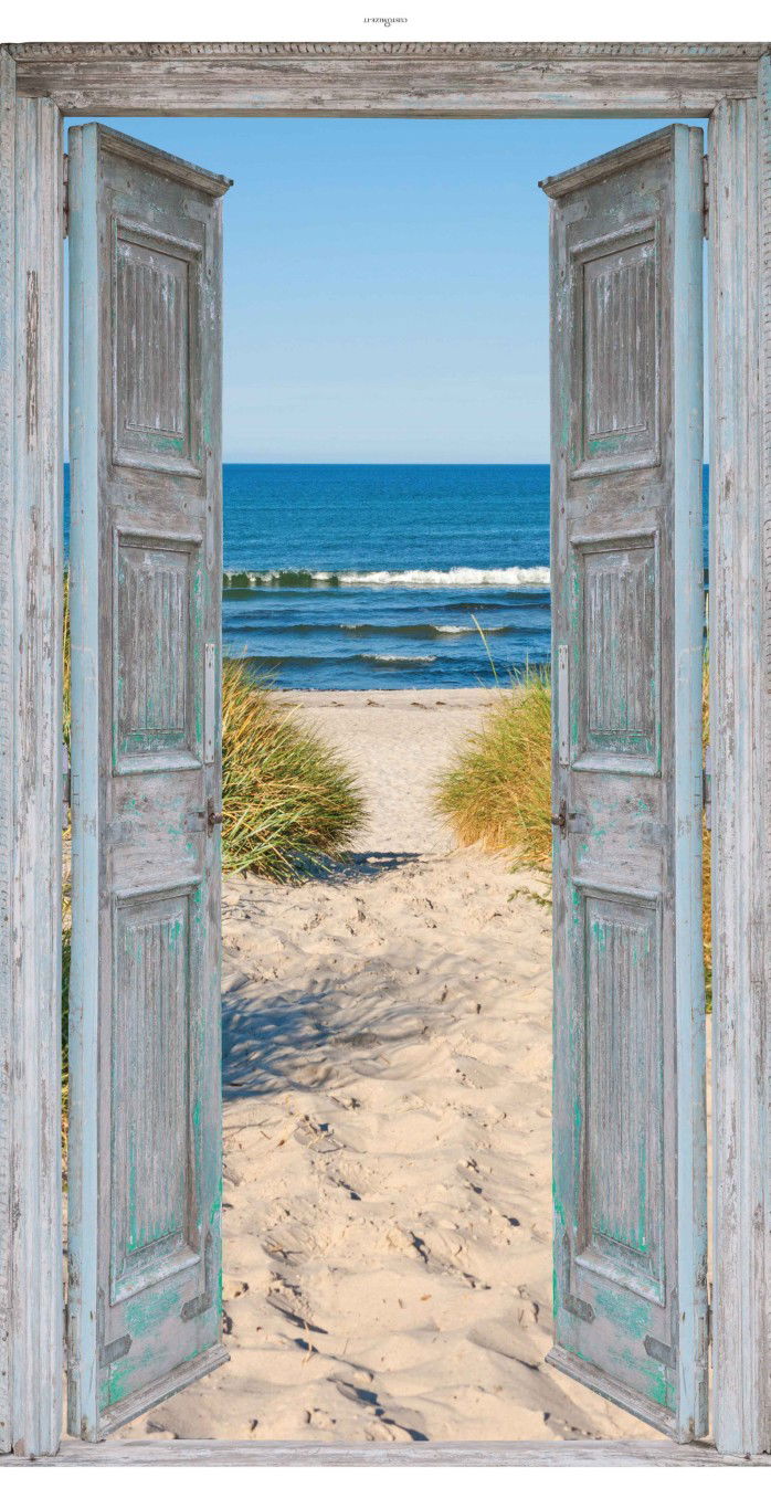 Customize it Tuindoek deur strand 170x90cm bruin - 