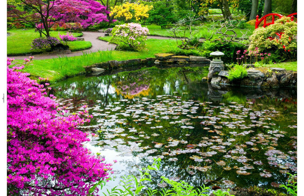 Customize it Tuindoek japanse tuin 210x140cm - 