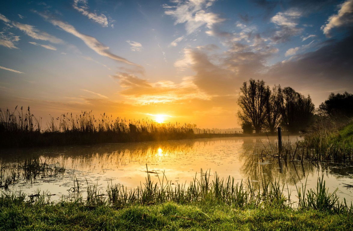 Customize it Tuinschilderij zonsopkomst 130x70cm - 