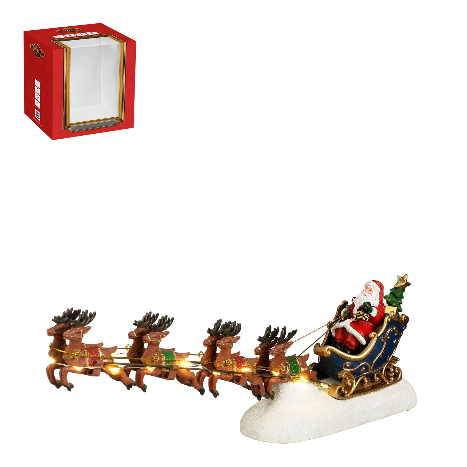 Santa sleigh battery operated l34xb7xh15cm - Luville