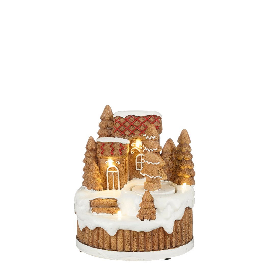 Luville Kersttafereel peperkoek bruin b/o l12xb7xh15 cm  - 