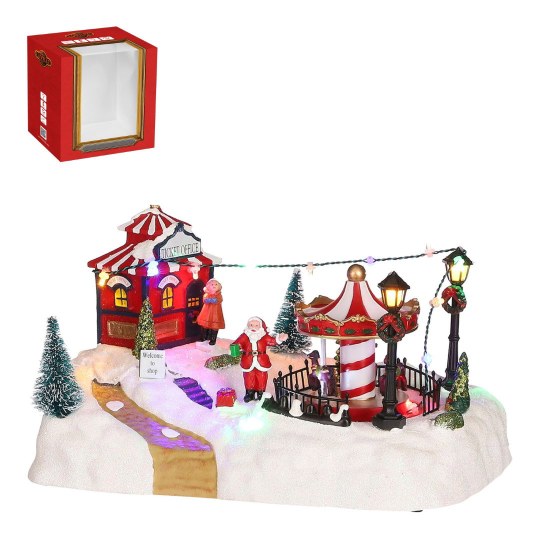 Luville Sneeuw scenery with carousel b/o l28xb18,5xh15 cm  Specials - 