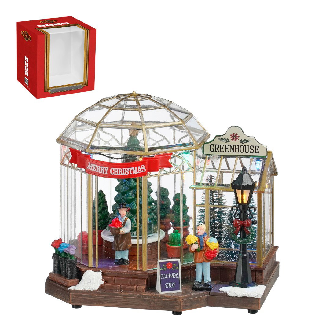 Luville Christmas tree greenhouse battery operated l20,5xb16xh19,5 cm  - 