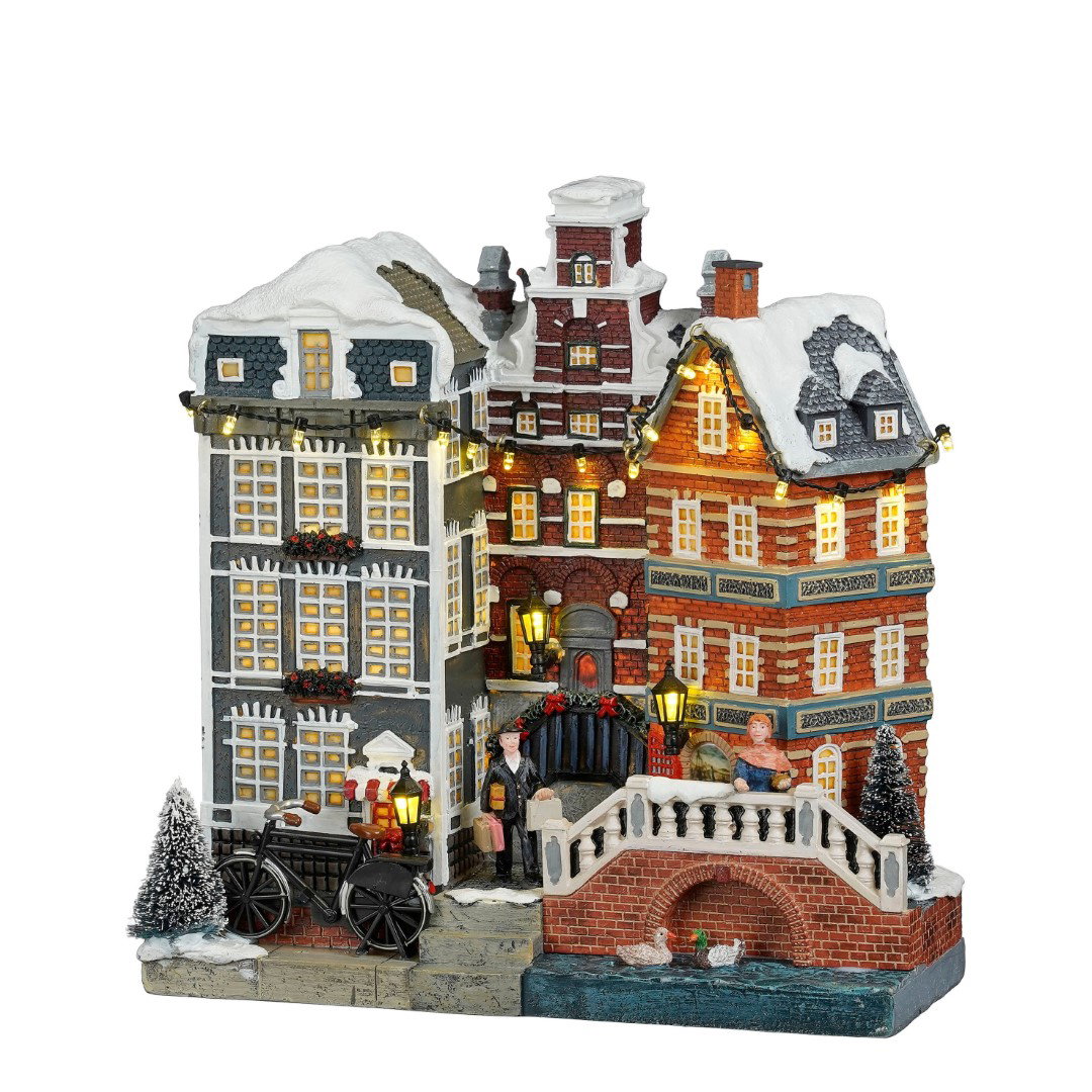 Luville Facade street Amsterdam battery operated l20,5xb11xh25 cm  - 