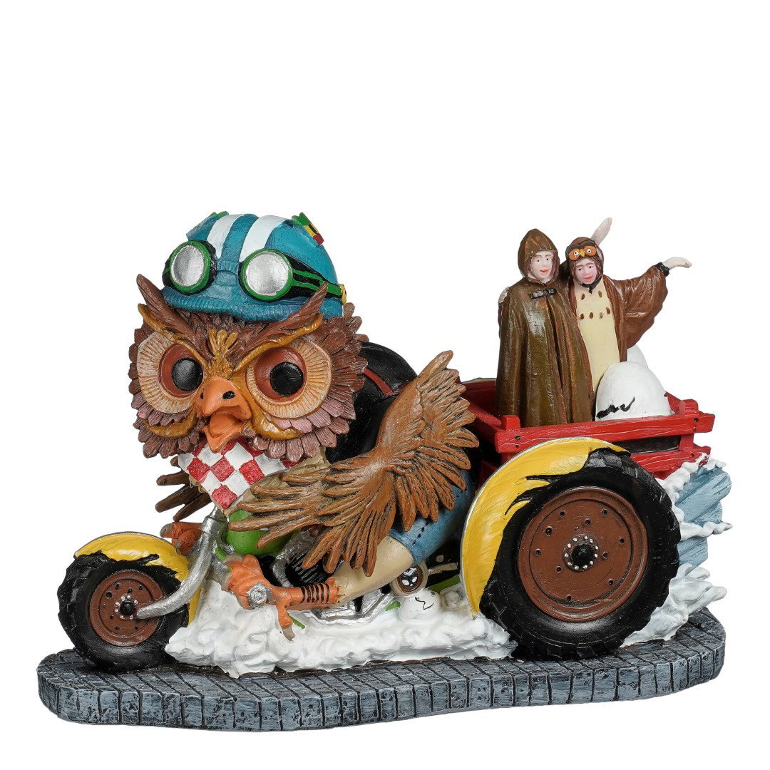 Luville Carnaval car owl l18xb9,5xh12,5 cm  - 