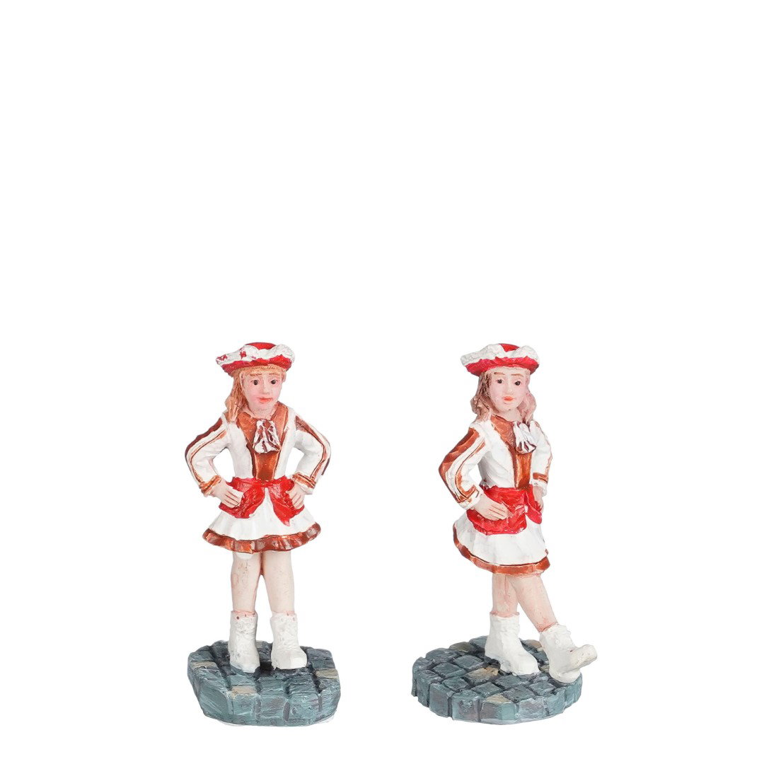 Carnaval dansers girls 2 stuks l2,5xb3xh5 cm Luville - Luville