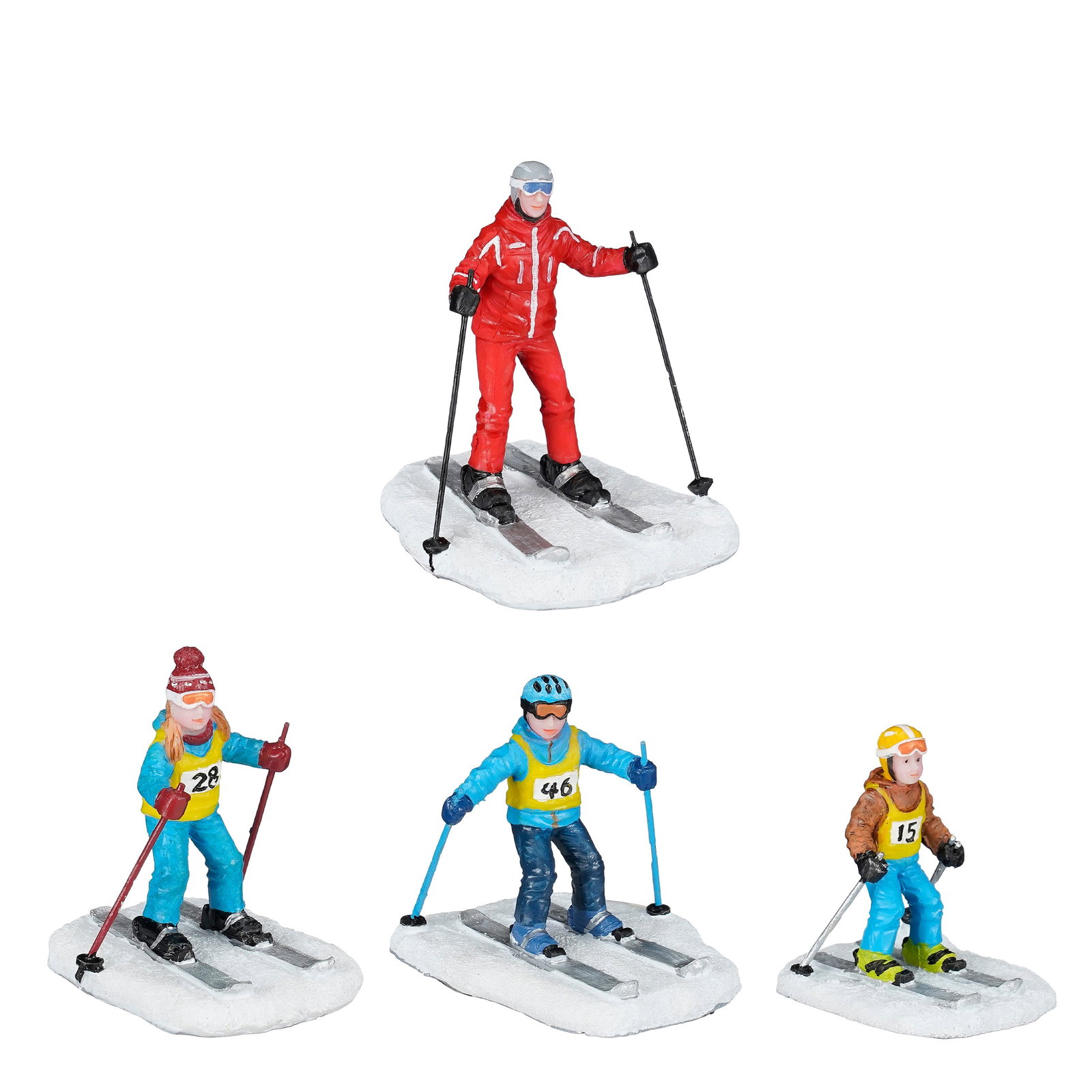 Luville Ski teacher with childeren 4 pieces l5,5xw6,5xh7 cm  - 