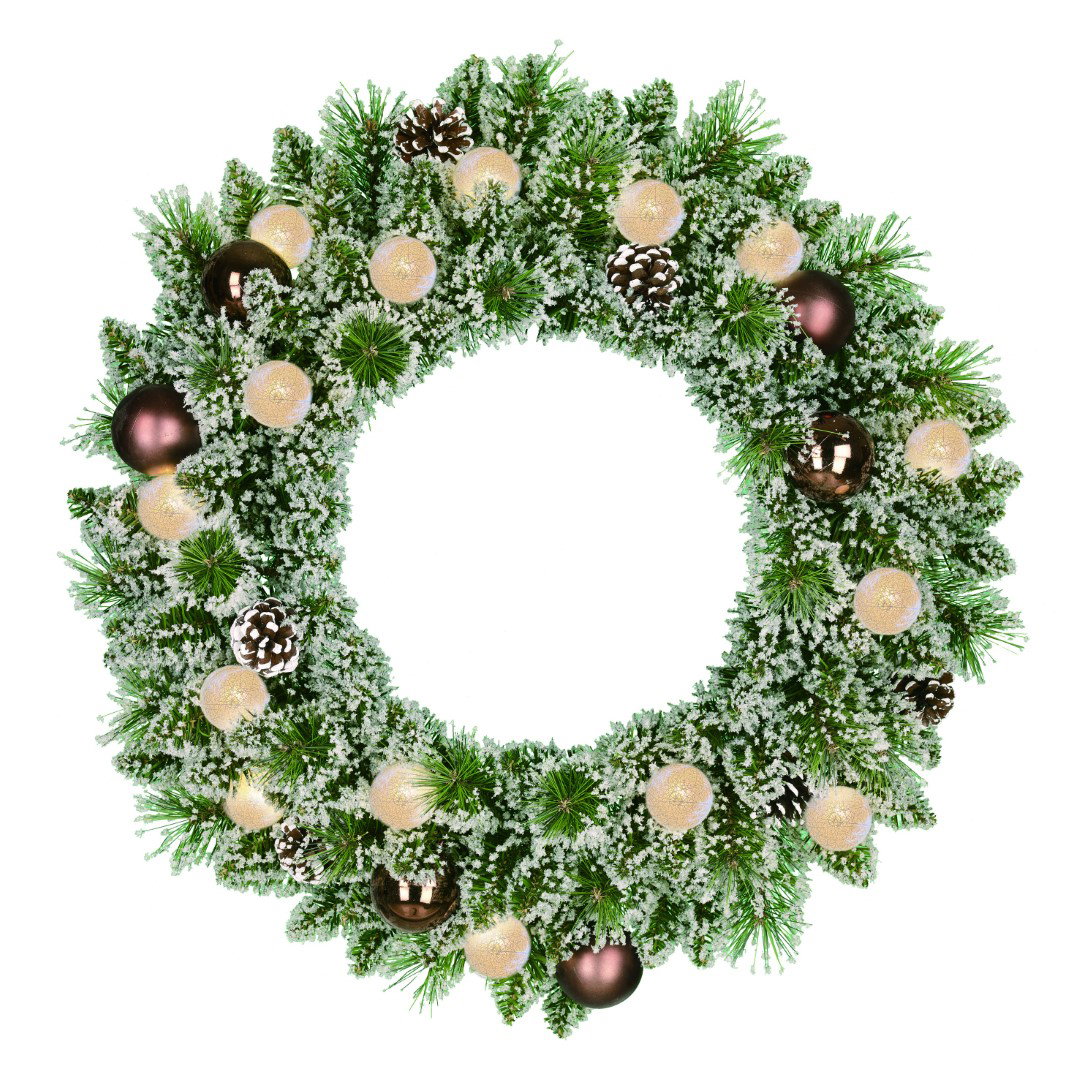 Kaprun wreath green frosted copper 15L 120 TIPS b/o h10xd60 cm kunstkerstboom Black Box - Black box