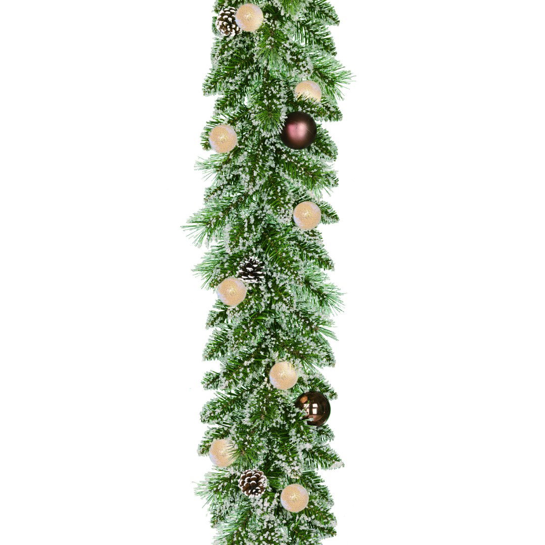 Kaprun garland green frosted copper 15L 120 TIPS b/o h180xd25 cm kunstkerstboom Black Box - Black box