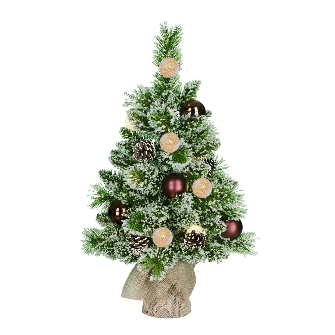 Kaprun xmas tree with burlap green frosted copper 10L 60 TIPS b/o h60xd39 cm kunstkerstboom Black Box - Black box