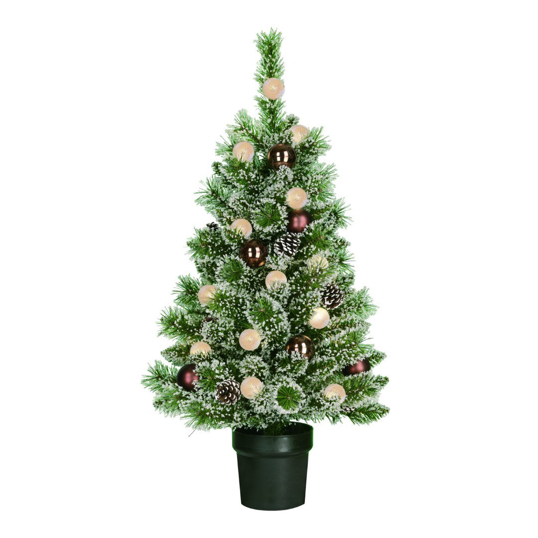 Kaprun x-mas tree potted green frosted copper 20L 90 TIPS b/o h90xd51 cm kunstkerstboom Black Box - Black box