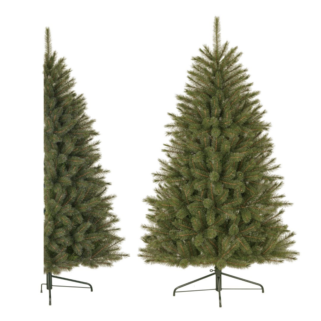 Black box Forest Pine x-mas tree half wall green 455 TIPS h185xd109 cm kunstkerstboom  - 