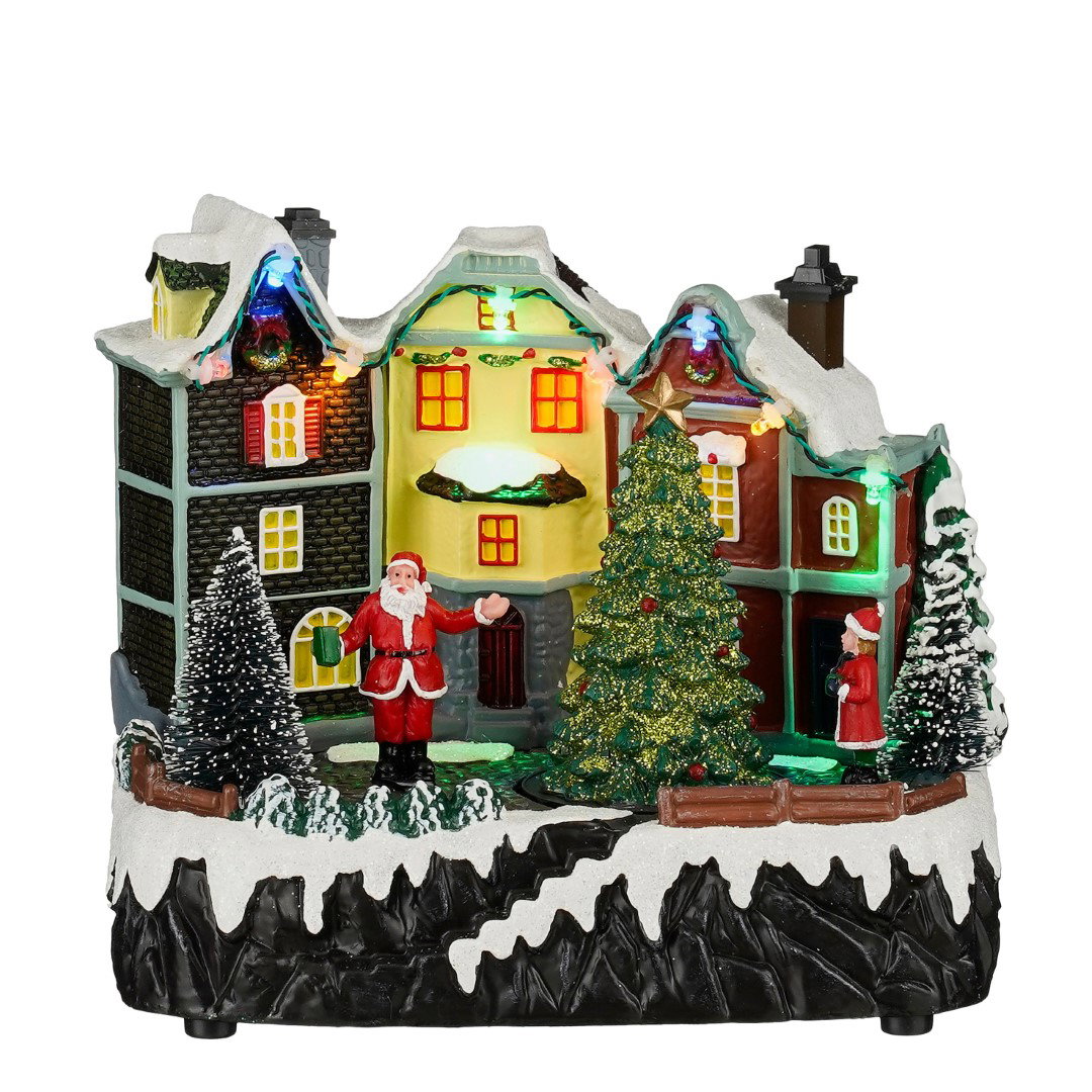 Luville Christmas village with tree b/o l20xb15xh17 cm  Specials - 