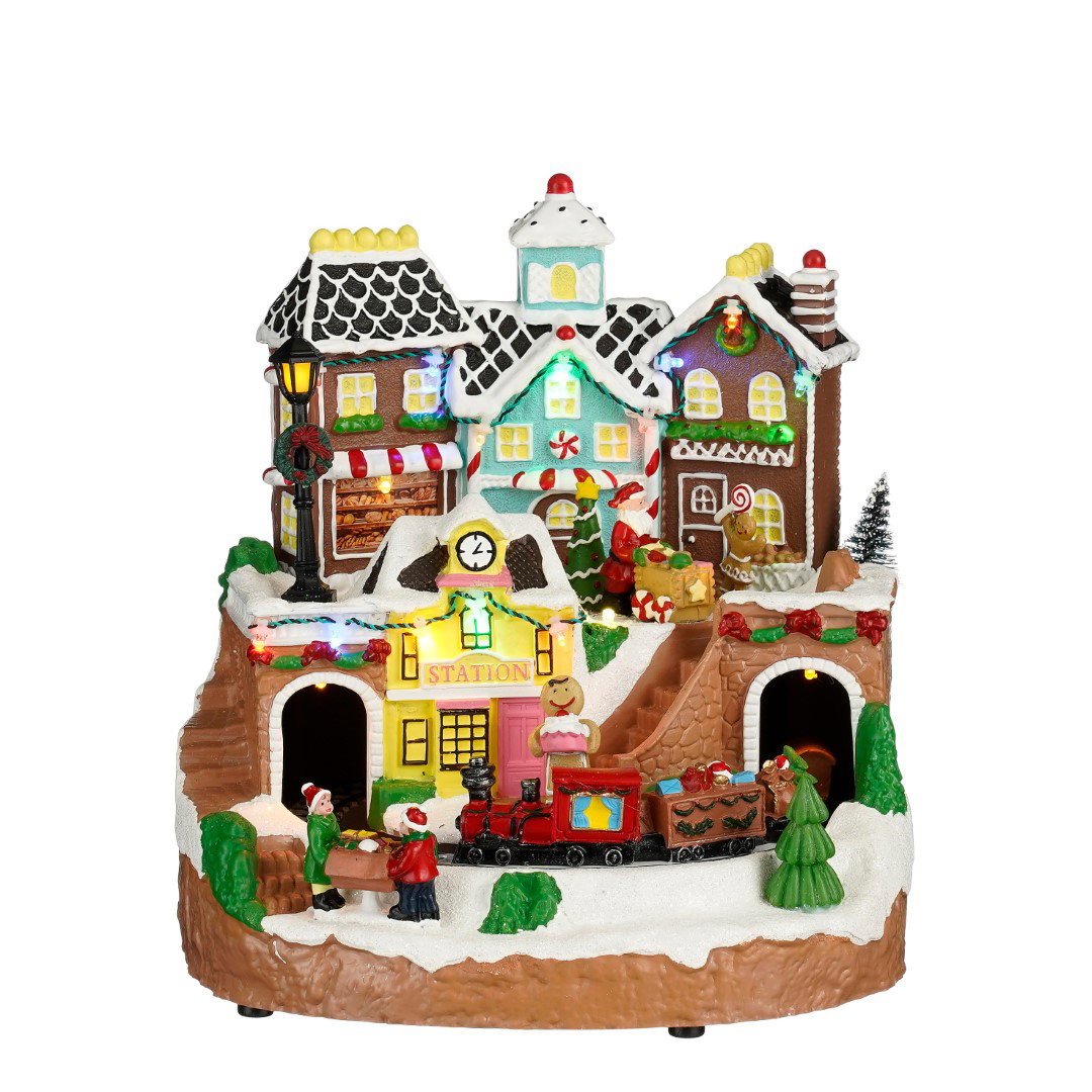 Luville Christmas village with train b/o l23,5xb24xh23,5 cm  Specials - 