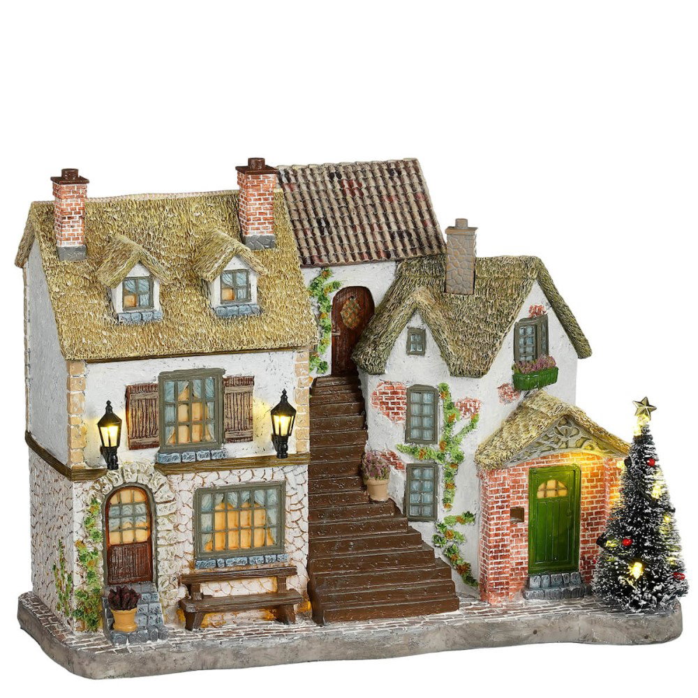 Luville Kerstdorpgevel Facade Bridbury met LED 28 x 13 x 21,5 cm  - 