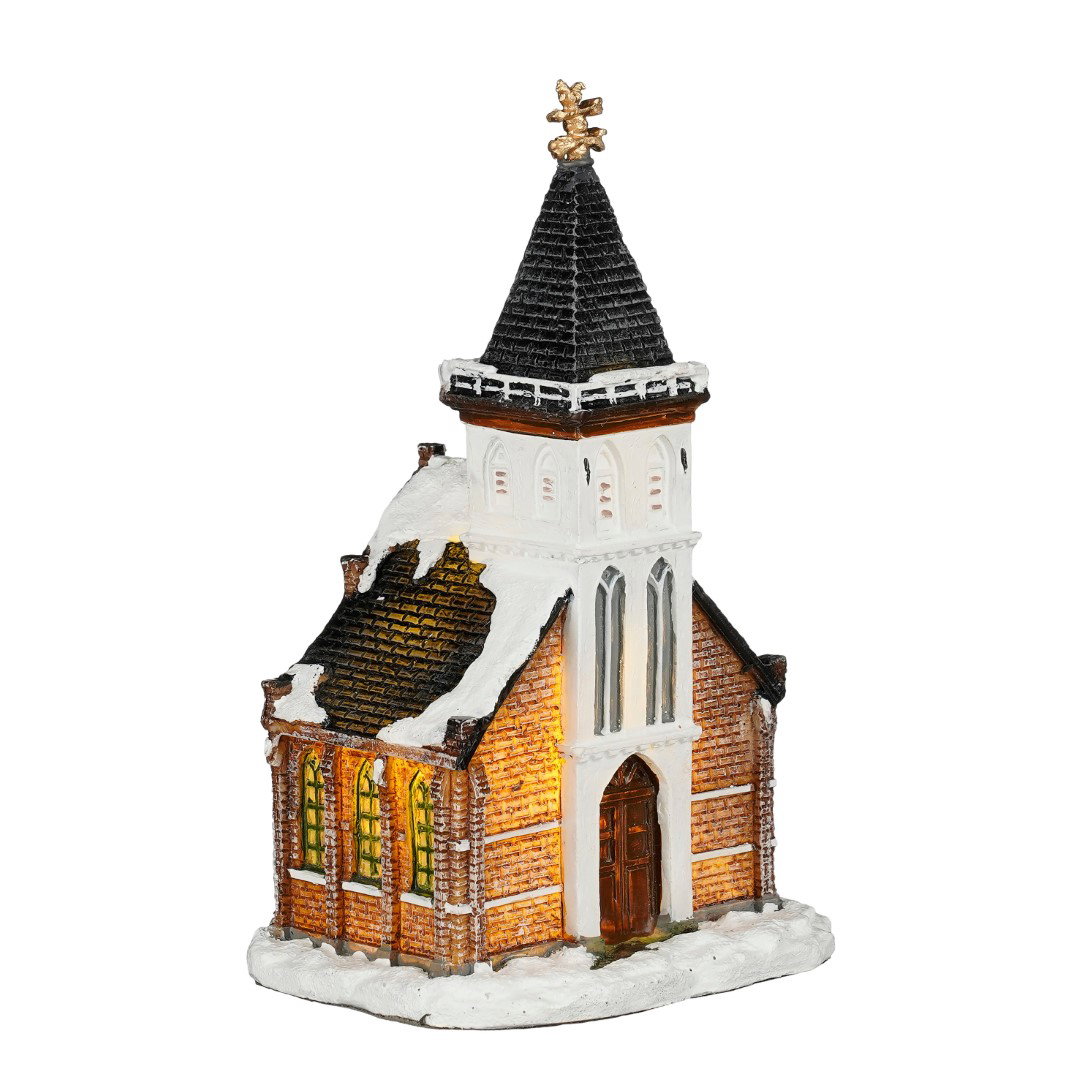 Church small battery operated l8,5xb6xh13,5 cm Luville - Luville