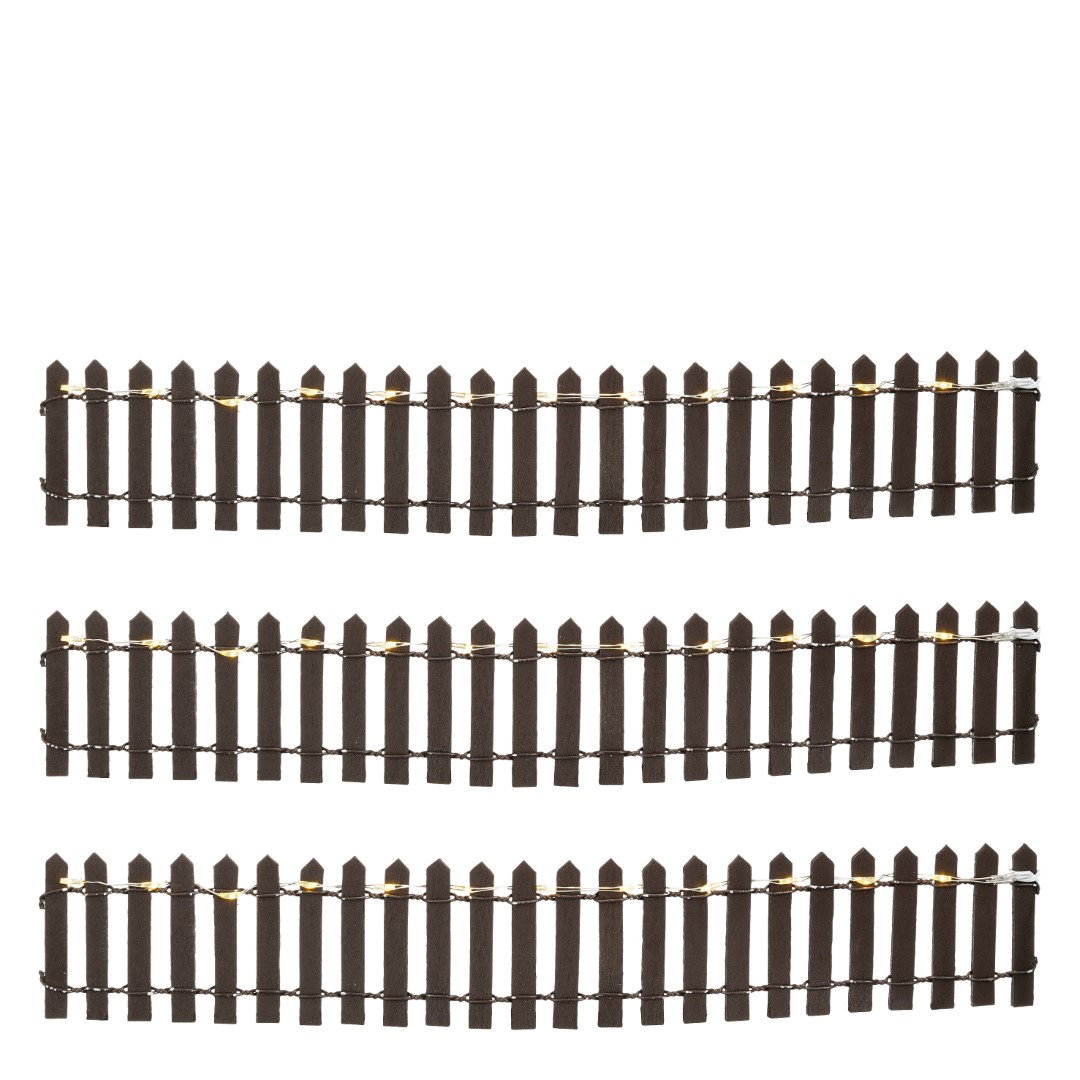 Fence brown lighted 3 pieces b/o l30xh5 cm Luville - Luville
