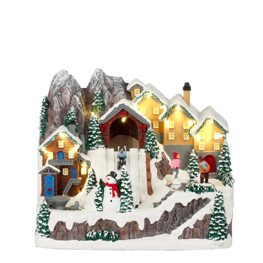 Luville Ski scenery battery operated l26xb18xh21 cm  - 