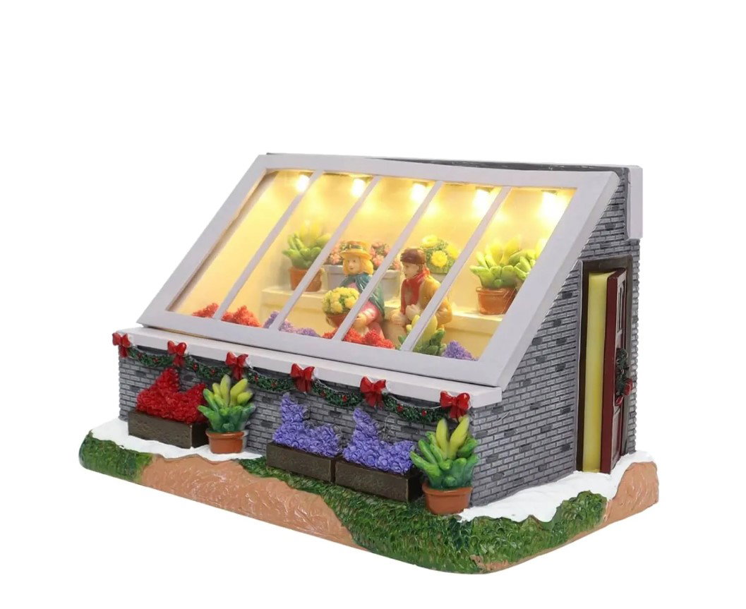 Santaville Old Fashioned Greenhouse with LED Polyresin 21cm  - 
