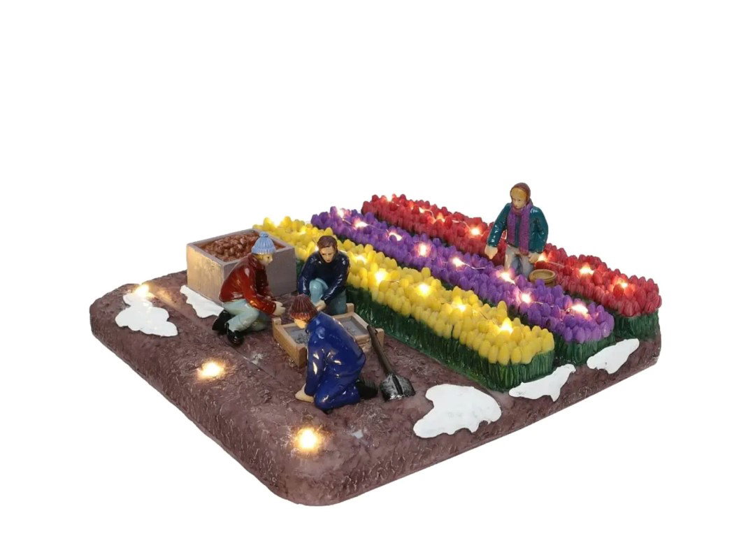 Santaville Flower Field Worders with LED Polyresin 23cm  - 