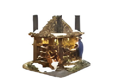 Santaville Haystack with Hay Bales with LED Polyresin 15cm  - 