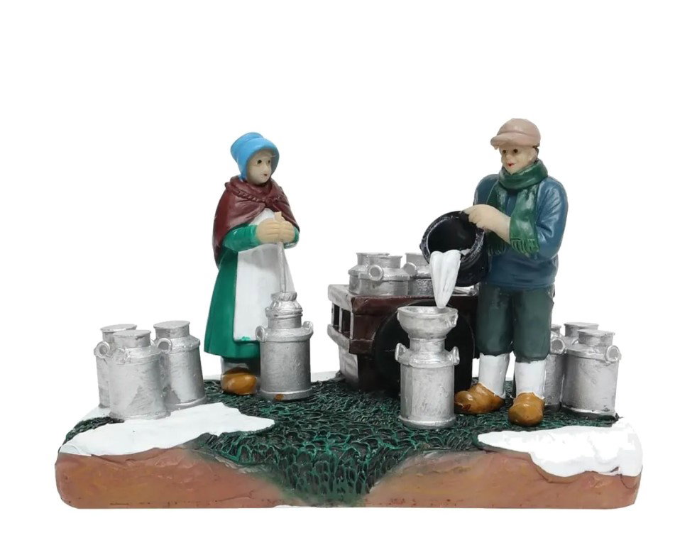 Milchbauern bei der Arbeit Polyresin 13 cm