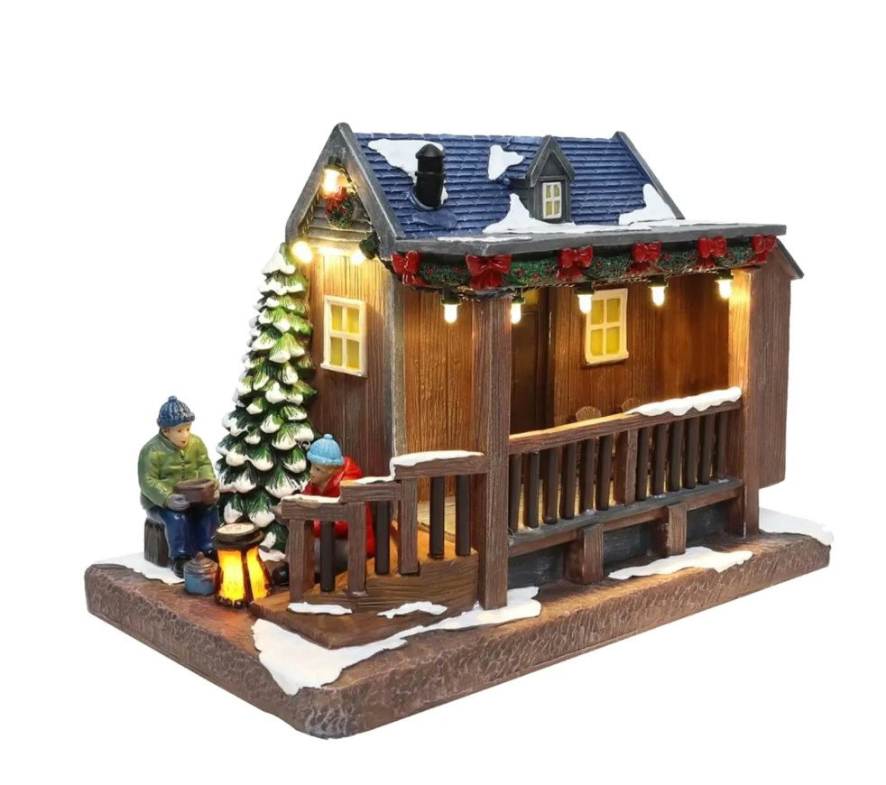 Santaville Residential Caravan with LED Polyresin 22cm  - 