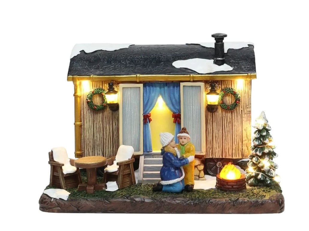 Santaville Residential Caravan with LED Polyresin 20cm  - 