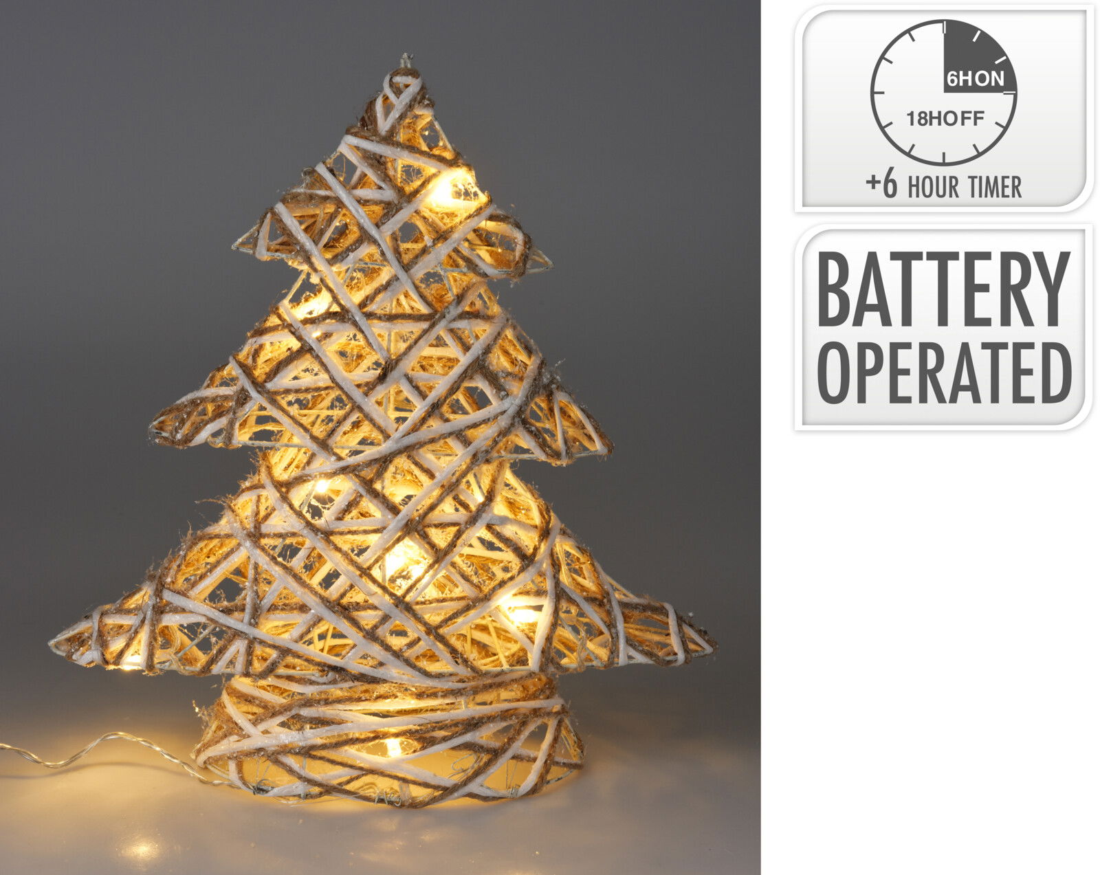 Boom led 30 cm grijs kerstversiering - Nampook