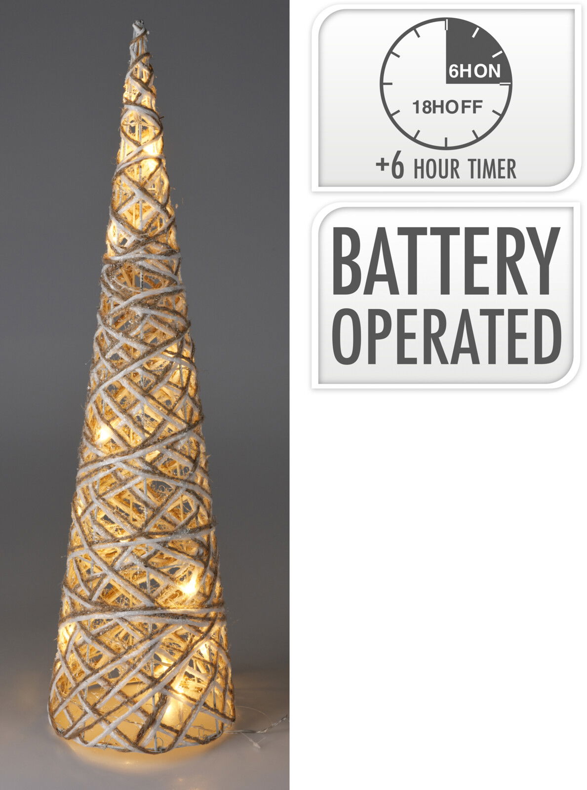 Kegel led 60 cm grijs kerstversiering - Nampook