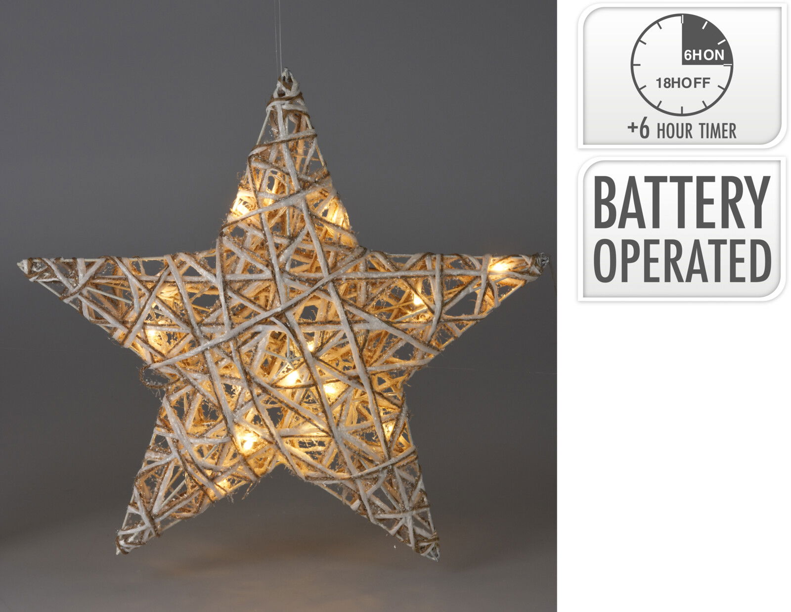 Ster led 40 cm grijs kerstversiering - Nampook