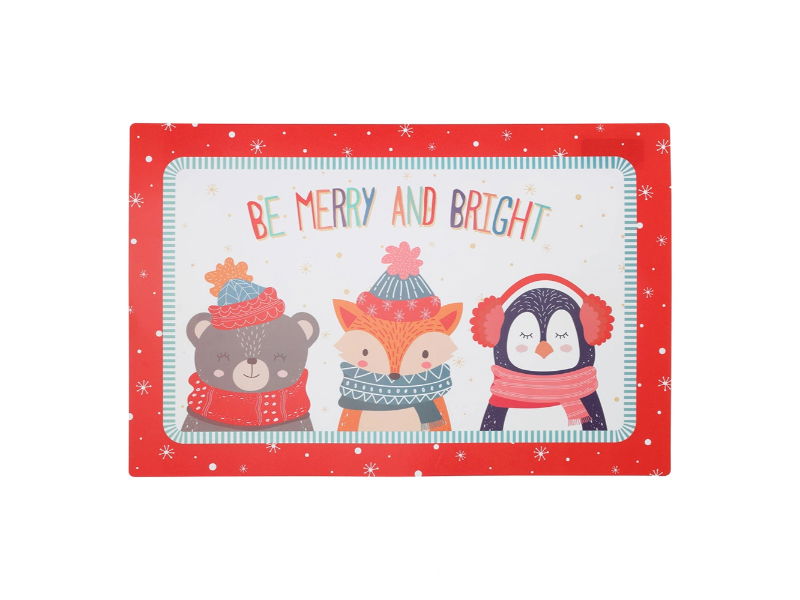 Kerstplacemat be merry and bright, 43,5x28,5 cm - Hortus