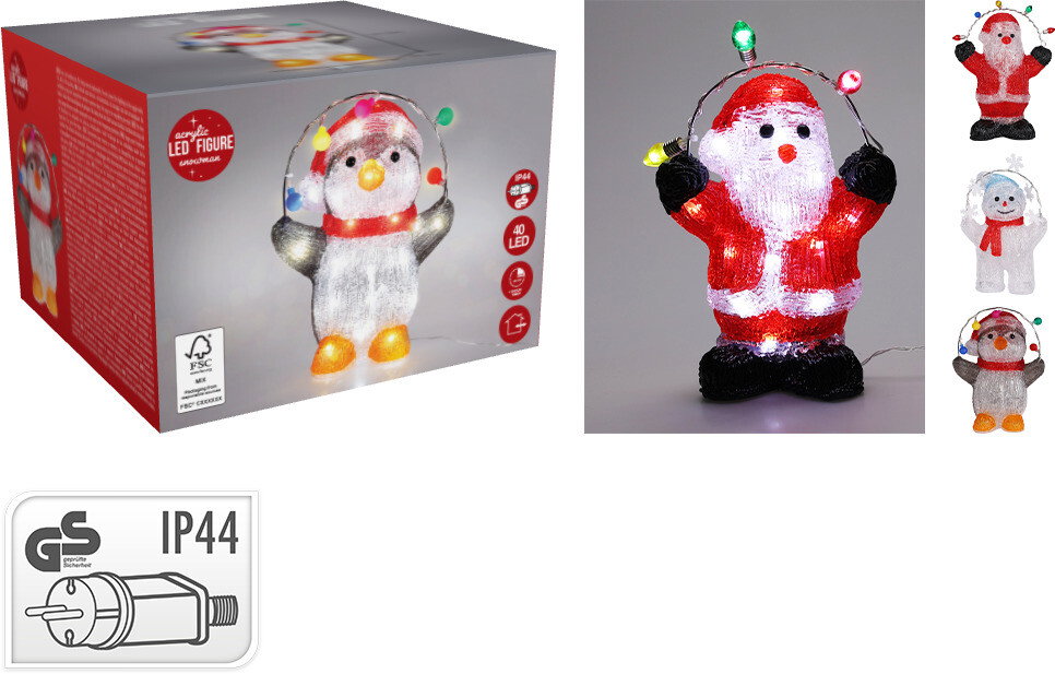 Kerstfiguur acryl 30 cm 3ass 1 stuk Nampook - Nampook