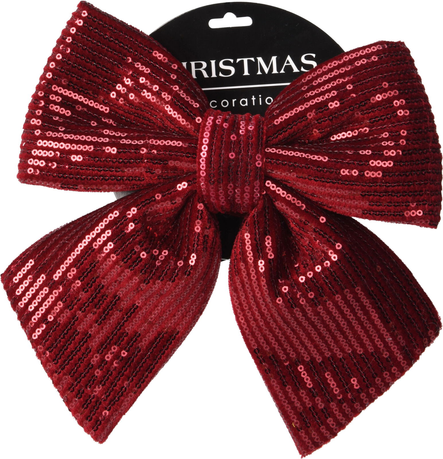 Strik pailletten 25 cm bordeaux kerstversiering - Nampook