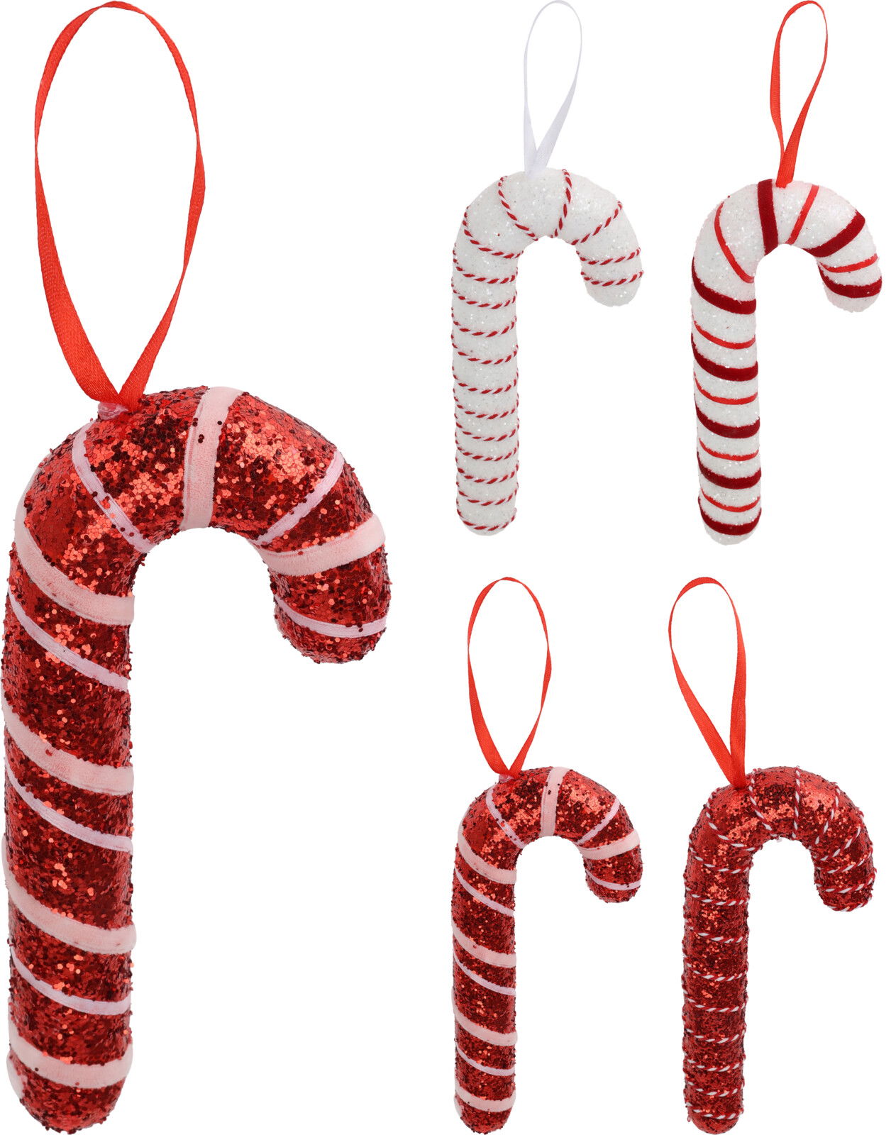 Zuurstok 20 cm hangdeco 4ass kerstversiering - Nampook