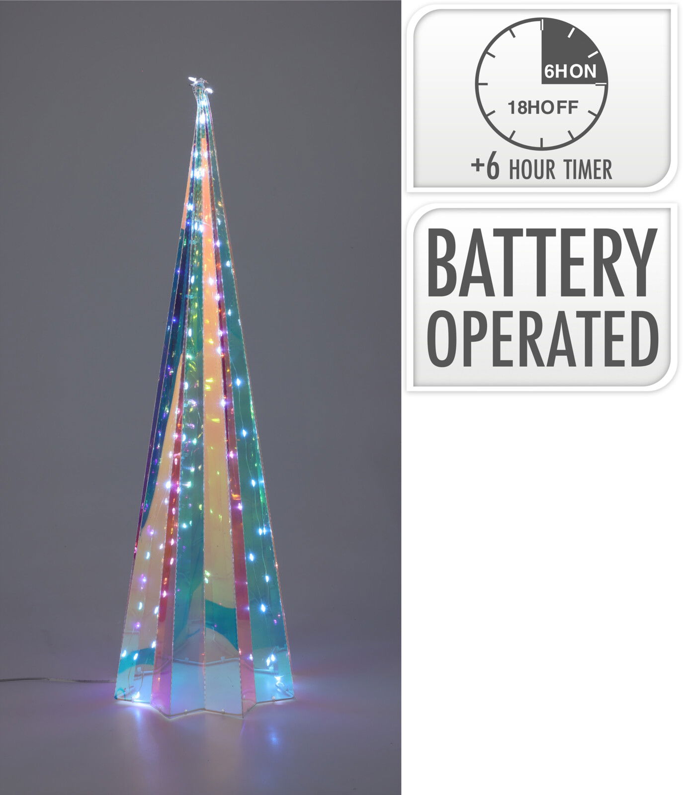 Kegel regenboog led 40 cm kerstversiering - Nampook