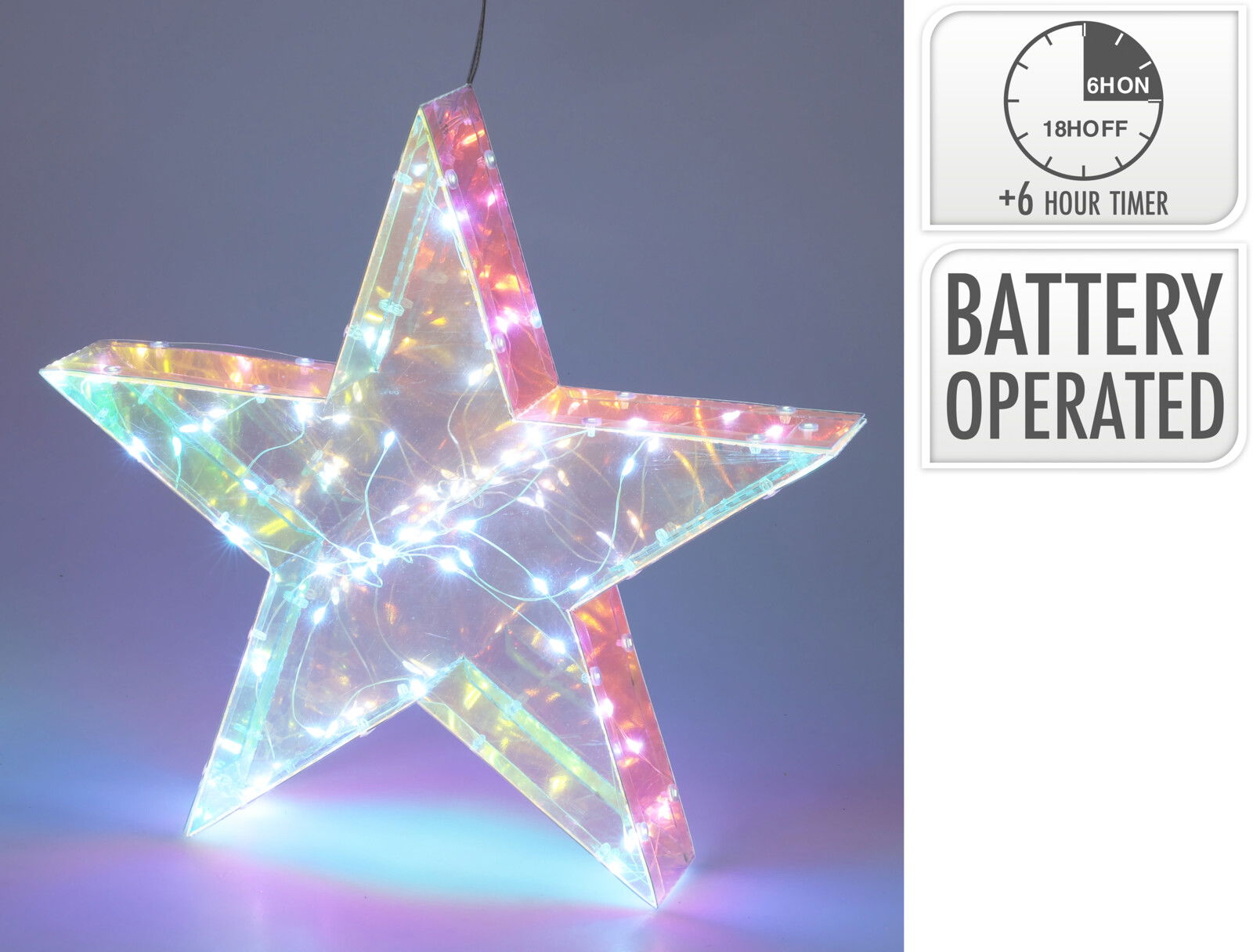 Ster regenboog led 30 cm kerstversiering - Nampook