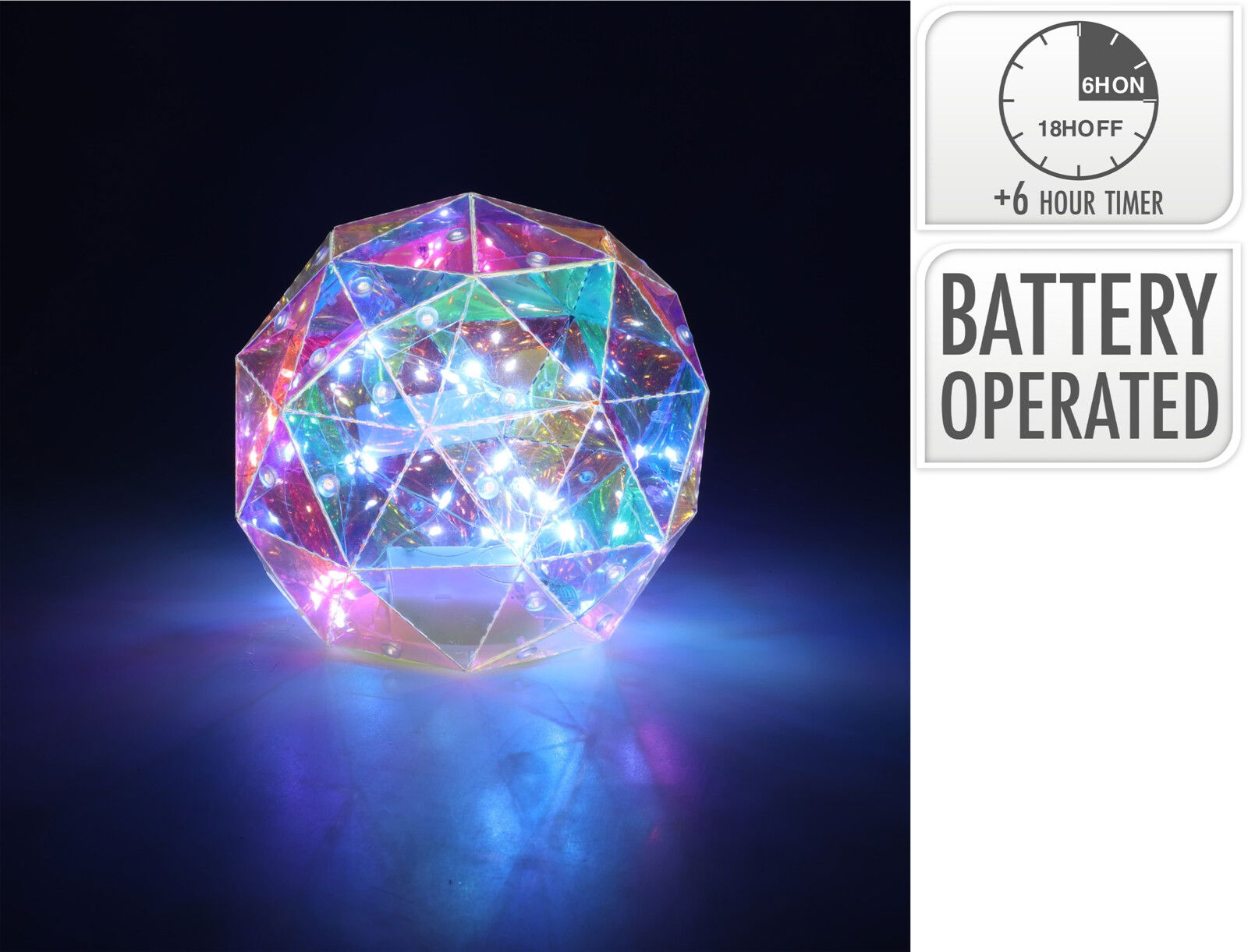 Bal led 15 cm regenboog kleur kerstversiering - Nampook