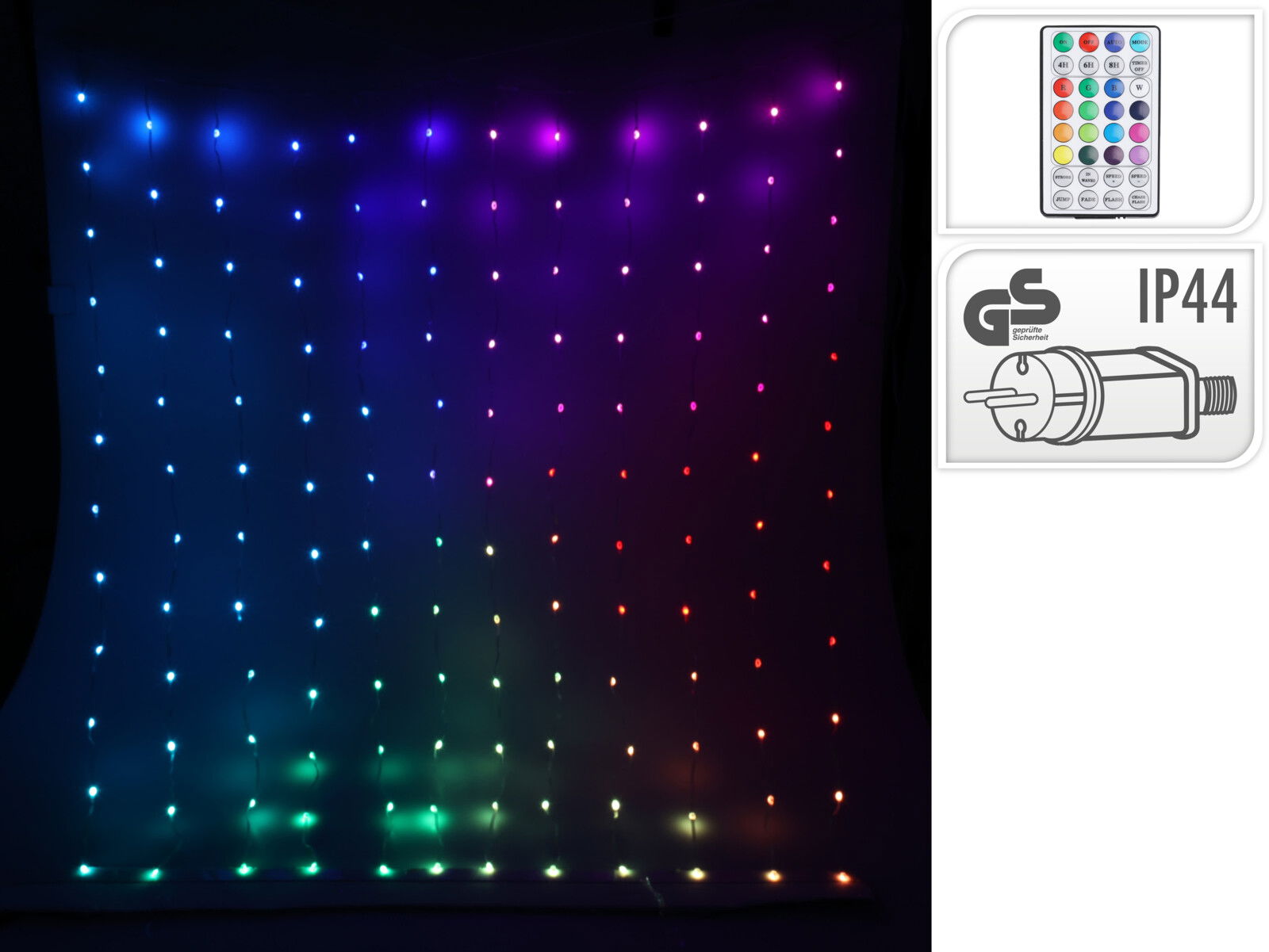 Gordijn verlichting 144led rgb kerstversiering - Nampook