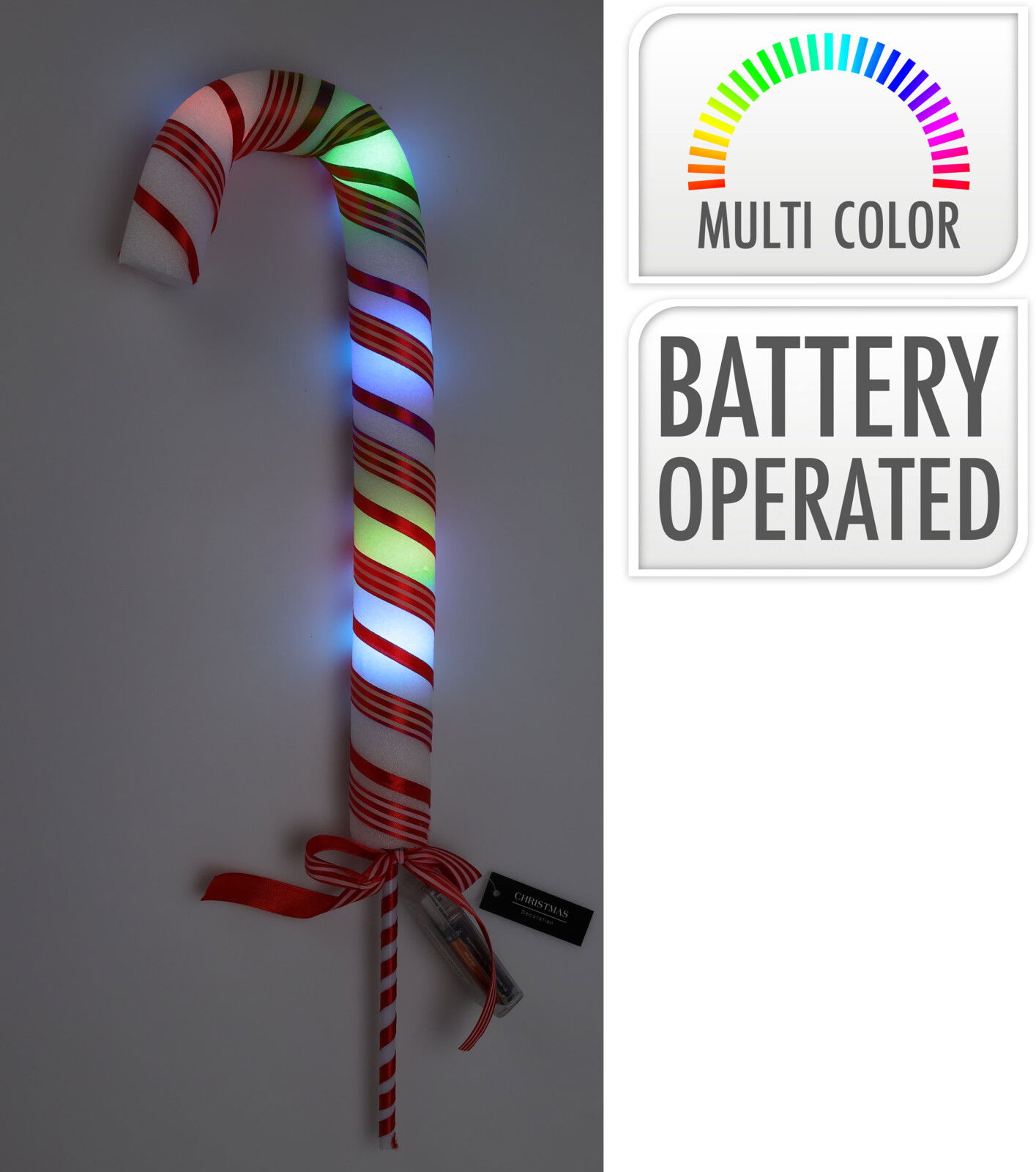 Zuurstok met led 13x53 cm multi kerstversiering - Nampook