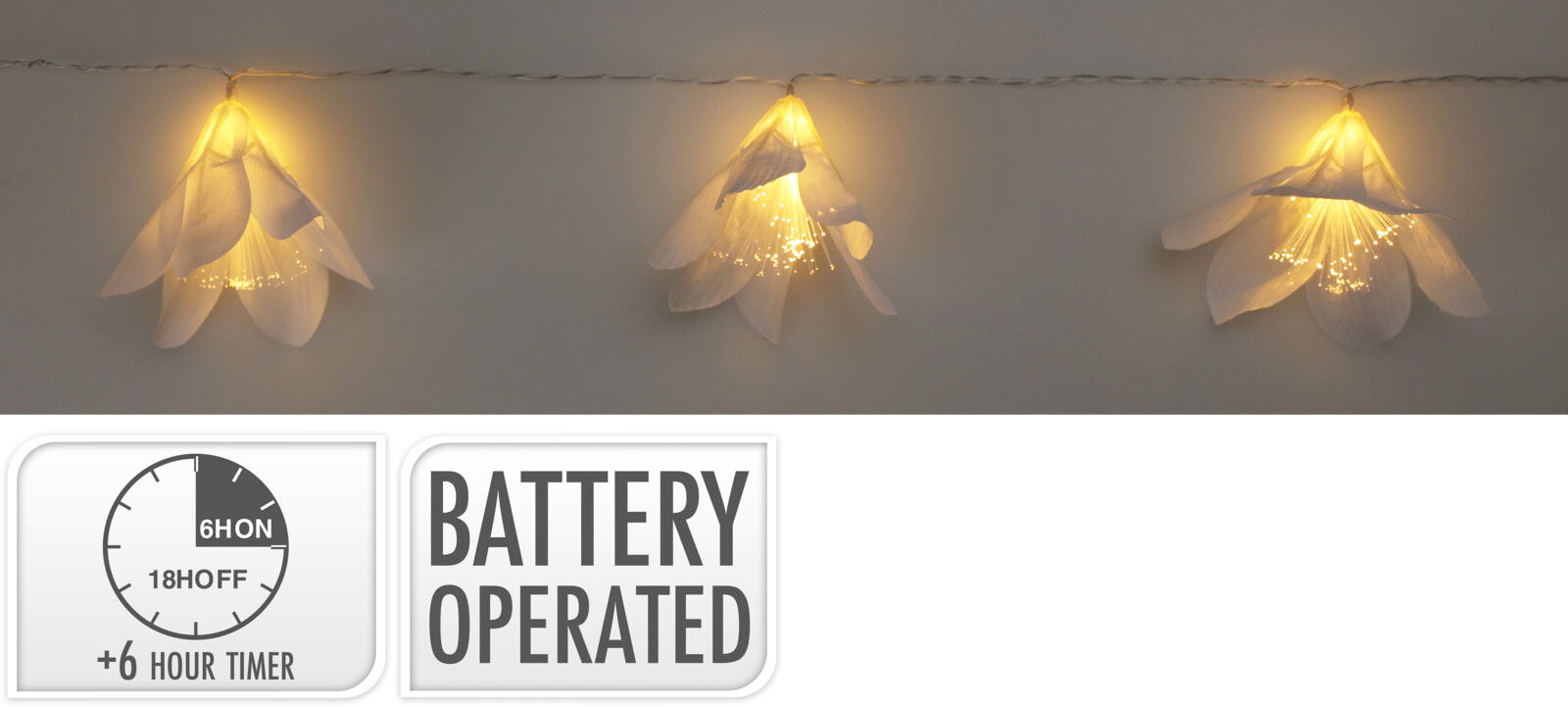 Led slinger bloem 20led warm w kerstversiering - Nampook