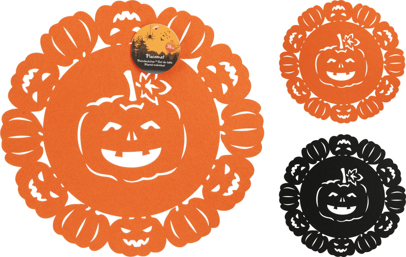 Placemat pompoen dia 38 cm 2ass 1 stuk Nampook - Nampook