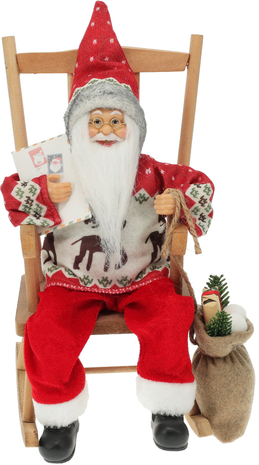 Kerstman 35 cm grijs schommelst Nampook - Nampook