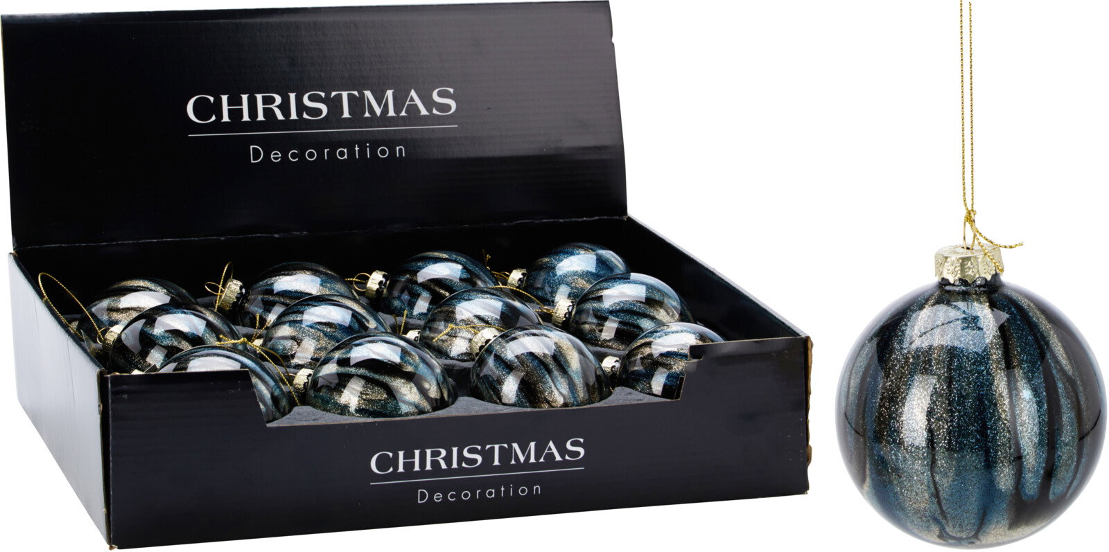 Nampook Kerstbal 80 mm blauw  - 
