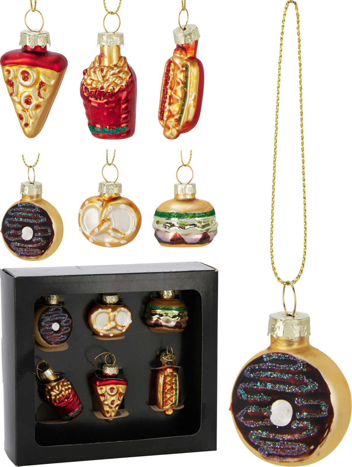 Eten set6 hangdeco 5 cm glas Nampook - Nampook