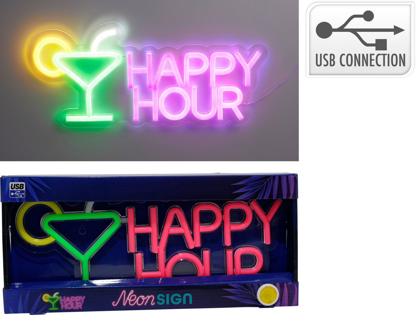 Neon happy hour wanddecoratie Nampook - Nampook
