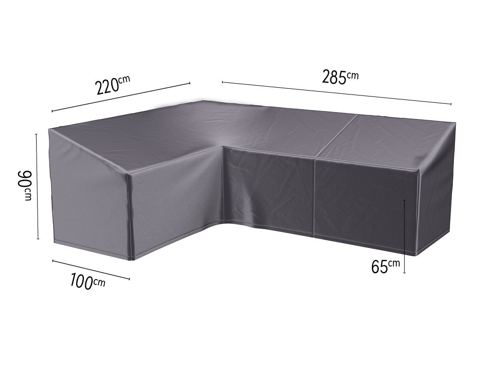 Lounge cover L HB 285x220x100xH65/90 cm links antraciet AeroCover - Aerocover