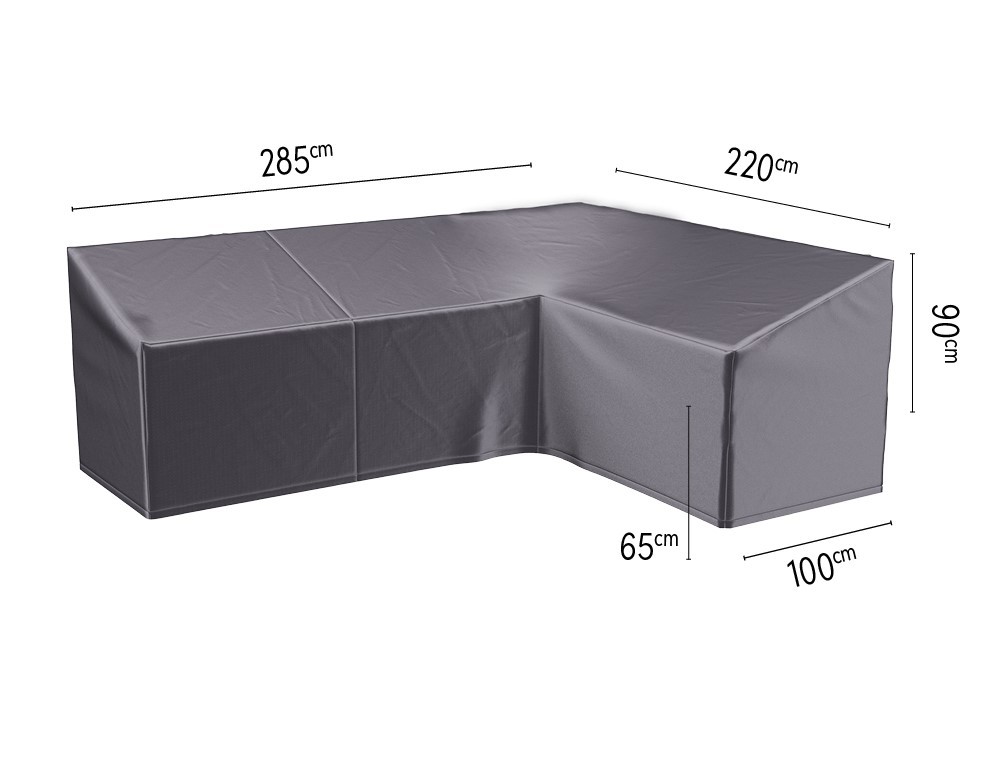 Lounge cover L HB 285x220x100xH65/90 cm rechts antraciet AeroCover - Aerocover