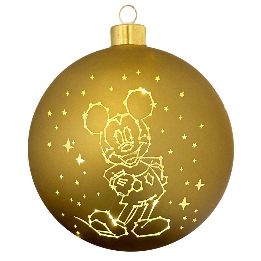 Verlichte kerstbal glas Mickey sterren groot 15 cm Disney - Disney