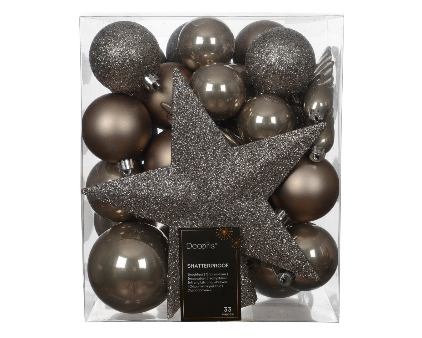 Kerstballen d8h grijs Decoris - Decoris